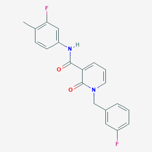 molecular formula C20H16F2N2O2 B3020253 N-(3-fluoro-4-methylphenyl)-1-[(3-fluorophenyl)methyl]-2-oxopyridine-3-carboxamide CAS No. 899991-16-3