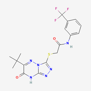 2-[(6-tert-butyl-7-hydroxy[1,2,4]triazolo[4,3-b][1,2,4]triazin-3-yl)sulfanyl]-N-[3-(trifluoromethyl)phenyl]acetamide