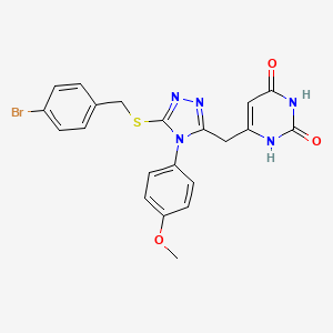 molecular formula C21H18BrN5O3S B3020255 6-[[5-[(4-bromophenyl)methylsulfanyl]-4-(4-methoxyphenyl)-1,2,4-triazol-3-yl]methyl]-1H-pyrimidine-2,4-dione CAS No. 852153-17-4