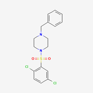 molecular formula C17H18Cl2N2O2S B3020258 1,4-Dichloro-2-((4-benzylpiperazinyl)sulfonyl)benzene CAS No. 312282-17-0