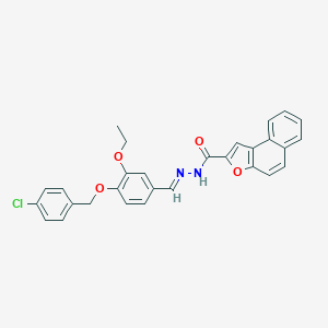 molecular formula C29H23ClN2O4 B302027 N'-{4-[(4-chlorobenzyl)oxy]-3-ethoxybenzylidene}naphtho[2,1-b]furan-2-carbohydrazide 