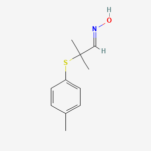 molecular formula C11H15NOS B3020272 (E)-N-{2-methyl-2-[(4-methylphenyl)sulfanyl]propylidene}hydroxylamine CAS No. 306979-73-7