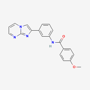 molecular formula C20H16N4O2 B3020276 N-(3-imidazo[1,2-a]pyrimidin-2-ylphenyl)-4-methoxybenzamide CAS No. 847387-55-7