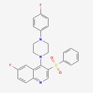 3-(Benzenesulfonyl)-6-fluoro-4-[4-(4-fluorophenyl)piperazin-1-yl]quinoline
