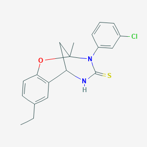 molecular formula C19H19ClN2OS B3020287 3-(3-chlorophenyl)-8-ethyl-2-methyl-5,6-dihydro-2H-2,6-methanobenzo[g][1,3,5]oxadiazocine-4(3H)-thione CAS No. 893788-94-8