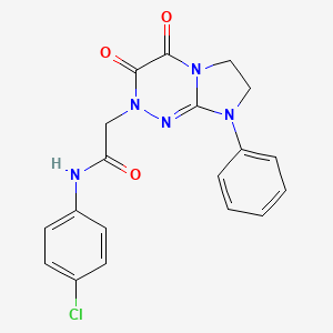 molecular formula C19H16ClN5O3 B3020291 N-(4-chlorophenyl)-2-(3,4-dioxo-8-phenyl-3,4,7,8-tetrahydroimidazo[2,1-c][1,2,4]triazin-2(6H)-yl)acetamide CAS No. 941976-07-4