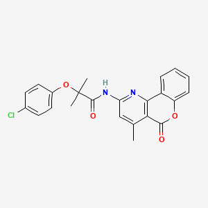 molecular formula C23H19ClN2O4 B3020295 2-(4-chlorophenoxy)-2-methyl-N-(4-methyl-5-oxochromeno[4,3-b]pyridin-2-yl)propanamide CAS No. 851411-75-1