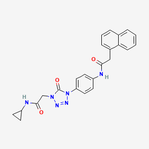 molecular formula C24H22N6O3 B3020296 N-cyclopropyl-2-(4-(4-(2-(naphthalen-1-yl)acetamido)phenyl)-5-oxo-4,5-dihydro-1H-tetrazol-1-yl)acetamide CAS No. 1396806-48-6