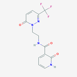 molecular formula C13H11F3N4O3 B3020297 2-Oxo-N-[2-[6-oxo-3-(trifluoromethyl)pyridazin-1-yl]ethyl]-1H-pyridine-3-carboxamide CAS No. 2415630-49-6