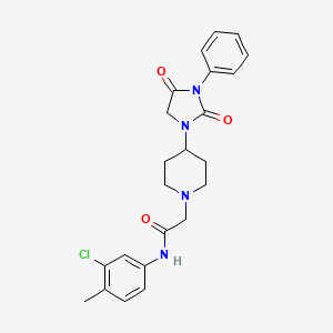 molecular formula C23H25ClN4O3 B3020300 N-(3-chloro-4-methylphenyl)-2-(4-(2,4-dioxo-3-phenylimidazolidin-1-yl)piperidin-1-yl)acetamide CAS No. 2034279-46-2