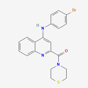 molecular formula C20H18BrN3OS B3020302 (4-((4-Bromophenyl)amino)quinolin-2-yl)(thiomorpholino)methanone CAS No. 1226453-34-4