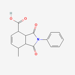 molecular formula C16H15NO4 B3020306 7-methyl-1,3-dioxo-2-phenyl-2,3,3a,4,7,7a-hexahydro-1H-isoindole-4-carboxylic acid CAS No. 192821-98-0