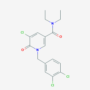 molecular formula C17H17Cl3N2O2 B3020309 5-chloro-1-(3,4-dichlorobenzyl)-N,N-diethyl-6-oxo-1,6-dihydro-3-pyridinecarboxamide CAS No. 339008-99-0