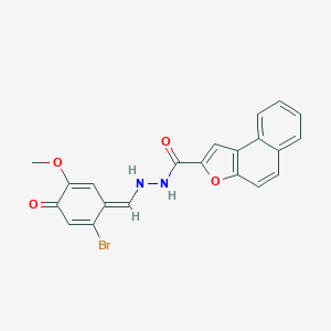 molecular formula C21H15BrN2O4 B302031 N'-[(E)-(2-bromo-5-methoxy-4-oxocyclohexa-2,5-dien-1-ylidene)methyl]benzo[e][1]benzofuran-2-carbohydrazide 