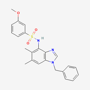 molecular formula C23H23N3O3S B3020318 N-(1-benzyl-5,6-dimethyl-1H-1,3-benzimidazol-4-yl)-3-methoxybenzenesulfonamide CAS No. 861208-43-7