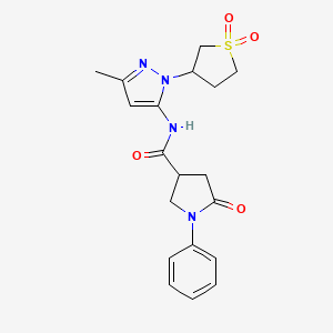 N-(1-(1,1-dioxidotetrahydrothiophen-3-yl)-3-methyl-1H-pyrazol-5-yl)-5-oxo-1-phenylpyrrolidine-3-carboxamide
