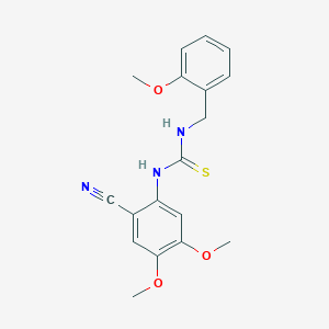 molecular formula C18H19N3O3S B3020324 N-(2-cyano-4,5-dimethoxyphenyl)-N'-(2-methoxybenzyl)thiourea CAS No. 692287-64-2