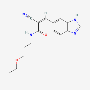 molecular formula C16H18N4O2 B3020333 (Z)-3-(3H-Benzimidazol-5-yl)-2-cyano-N-(3-ethoxypropyl)prop-2-enamide CAS No. 2094960-78-6