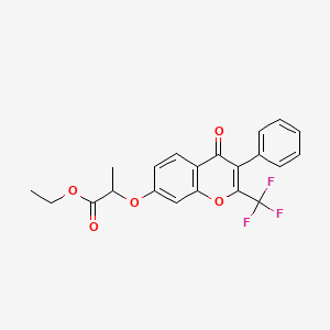 molecular formula C21H17F3O5 B3020334 Ethyl 2-[4-oxo-3-phenyl-2-(trifluoromethyl)chromen-7-yl]oxypropanoate CAS No. 449741-09-7