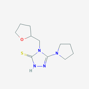 molecular formula C11H18N4OS B3020336 4-(oxolan-2-ylmethyl)-5-(pyrrolidin-1-yl)-4H-1,2,4-triazole-3-thiol CAS No. 923178-04-5