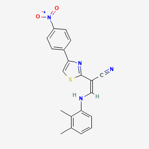 molecular formula C20H16N4O2S B3020337 (Z)-3-((2,3-dimethylphenyl)amino)-2-(4-(4-nitrophenyl)thiazol-2-yl)acrylonitrile CAS No. 372493-78-2