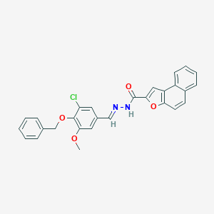 molecular formula C28H21ClN2O4 B302034 N'-{(E)-[4-(benzyloxy)-3-chloro-5-methoxyphenyl]methylidene}naphtho[2,1-b]furan-2-carbohydrazide 