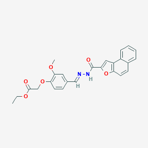 molecular formula C25H22N2O6 B302037 ethyl (2-methoxy-4-{(E)-[2-(naphtho[2,1-b]furan-2-ylcarbonyl)hydrazinylidene]methyl}phenoxy)acetate 