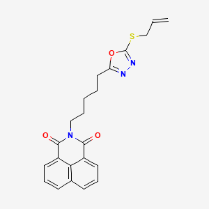 molecular formula C22H21N3O3S B3020379 2-(5-(5-(allylthio)-1,3,4-oxadiazol-2-yl)pentyl)-1H-benzo[de]isoquinoline-1,3(2H)-dione CAS No. 496028-80-9