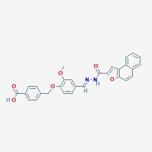 molecular formula C29H22N2O6 B302038 4-[(2-methoxy-4-{(E)-[2-(naphtho[2,1-b]furan-2-ylcarbonyl)hydrazinylidene]methyl}phenoxy)methyl]benzoic acid 