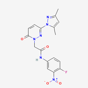 2-(3-(3,5-dimethyl-1H-pyrazol-1-yl)-6-oxopyridazin-1(6H)-yl)-N-(4-fluoro-3-nitrophenyl)acetamide