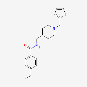 4-ethyl-N-((1-(thiophen-2-ylmethyl)piperidin-4-yl)methyl)benzamide