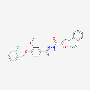 molecular formula C28H21ClN2O4 B302040 N'-{4-[(2-chlorobenzyl)oxy]-3-methoxybenzylidene}naphtho[2,1-b]furan-2-carbohydrazide 