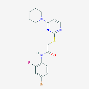 N-(4-bromo-2-fluorophenyl)-2-((4-(piperidin-1-yl)pyrimidin-2-yl)thio)acetamide