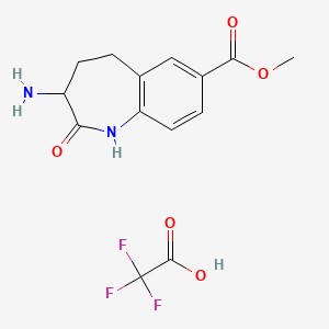 molecular formula C14H15F3N2O5 B3020407 methyl 3-amino-2-oxo-2,3,4,5-tetrahydro-1H-1-benzazepine-7-carboxylate, trifluoroacetic acid CAS No. 2126160-02-7