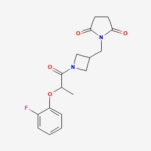 molecular formula C17H19FN2O4 B3020411 1-({1-[2-(2-Fluorophenoxy)propanoyl]azetidin-3-yl}methyl)pyrrolidine-2,5-dione CAS No. 2097922-27-3