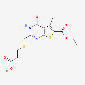 3-({[6-(ethoxycarbonyl)-5-methyl-4-oxo-3H,4H-thieno[2,3-d]pyrimidin-2-yl]methyl}sulfanyl)propanoic acid