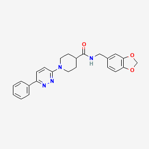 molecular formula C24H24N4O3 B3020416 N-(1,3-benzodioxol-5-ylmethyl)-1-(6-phenylpyridazin-3-yl)piperidine-4-carboxamide CAS No. 1105230-44-1
