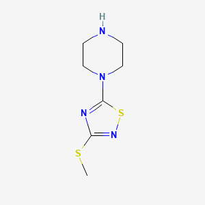 molecular formula C7H12N4S2 B3020419 1-[3-(Methylsulfanyl)-1,2,4-thiadiazol-5-yl]piperazine CAS No. 1226516-26-2