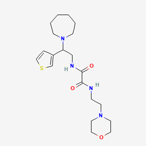 molecular formula C20H32N4O3S B3020423 N1-(2-(azepan-1-yl)-2-(thiophen-3-yl)ethyl)-N2-(2-morpholinoethyl)oxalamide CAS No. 946248-46-0