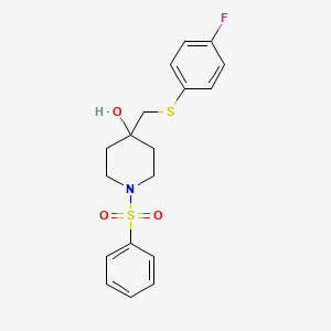 4-{[(4-Fluorophenyl)sulfanyl]methyl}-1-(phenylsulfonyl)-4-piperidinol