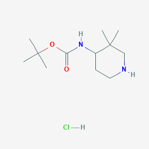 molecular formula C12H25ClN2O2 B3020426 tert-Butyl (3,3-dimethylpiperidin-4-yl)carbamate hydrochloride CAS No. 2228894-57-1