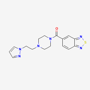 molecular formula C16H18N6OS B3020431 (4-(2-(1H-pyrazol-1-yl)ethyl)piperazin-1-yl)(benzo[c][1,2,5]thiadiazol-5-yl)methanone CAS No. 1286728-08-2