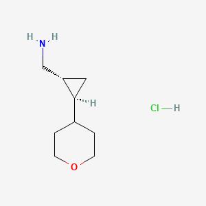 [(1R,2S)-2-(oxan-4-yl)cyclopropyl]methanamine hydrochloride