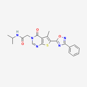 N-isopropyl-2-(5-methyl-4-oxo-6-(3-phenyl-1,2,4-oxadiazol-5-yl)thieno[2,3-d]pyrimidin-3(4H)-yl)acetamide