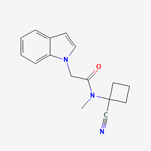 molecular formula C16H17N3O B3020440 N-(1-Cyanocyclobutyl)-2-indol-1-yl-N-methylacetamide CAS No. 2189235-66-1