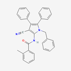 molecular formula C32H25N3O B3020441 N-(1-benzyl-3-cyano-4,5-diphenyl-1H-pyrrol-2-yl)-2-methylbenzenecarboxamide CAS No. 477887-31-3