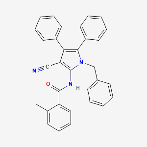 molecular formula C32H25N3O B3020441 N-(1-benzyl-3-cyano-4,5-diphenylpyrrol-2-yl)-2-methylbenzamide CAS No. 477887-31-3