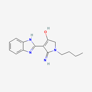 molecular formula C15H18N4O B3020445 5-amino-4-(1H-benzo[d]imidazol-2-yl)-1-butyl-1H-pyrrol-3(2H)-one CAS No. 459138-06-8