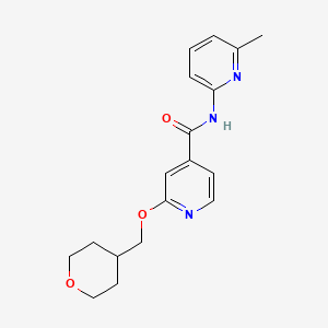 molecular formula C18H21N3O3 B3020451 N-(6-methylpyridin-2-yl)-2-((tetrahydro-2H-pyran-4-yl)methoxy)isonicotinamide CAS No. 2034296-69-8