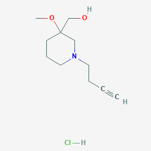 molecular formula C11H20ClNO2 B3020453 (1-But-3-ynyl-3-methoxypiperidin-3-yl)methanol;hydrochloride CAS No. 2375258-76-5